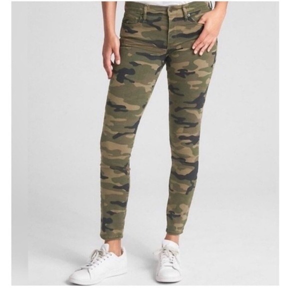 Womens GAP 1969 Camoflauge Camo Jeans Always Skinny Size 30 - Picture 1 of 6